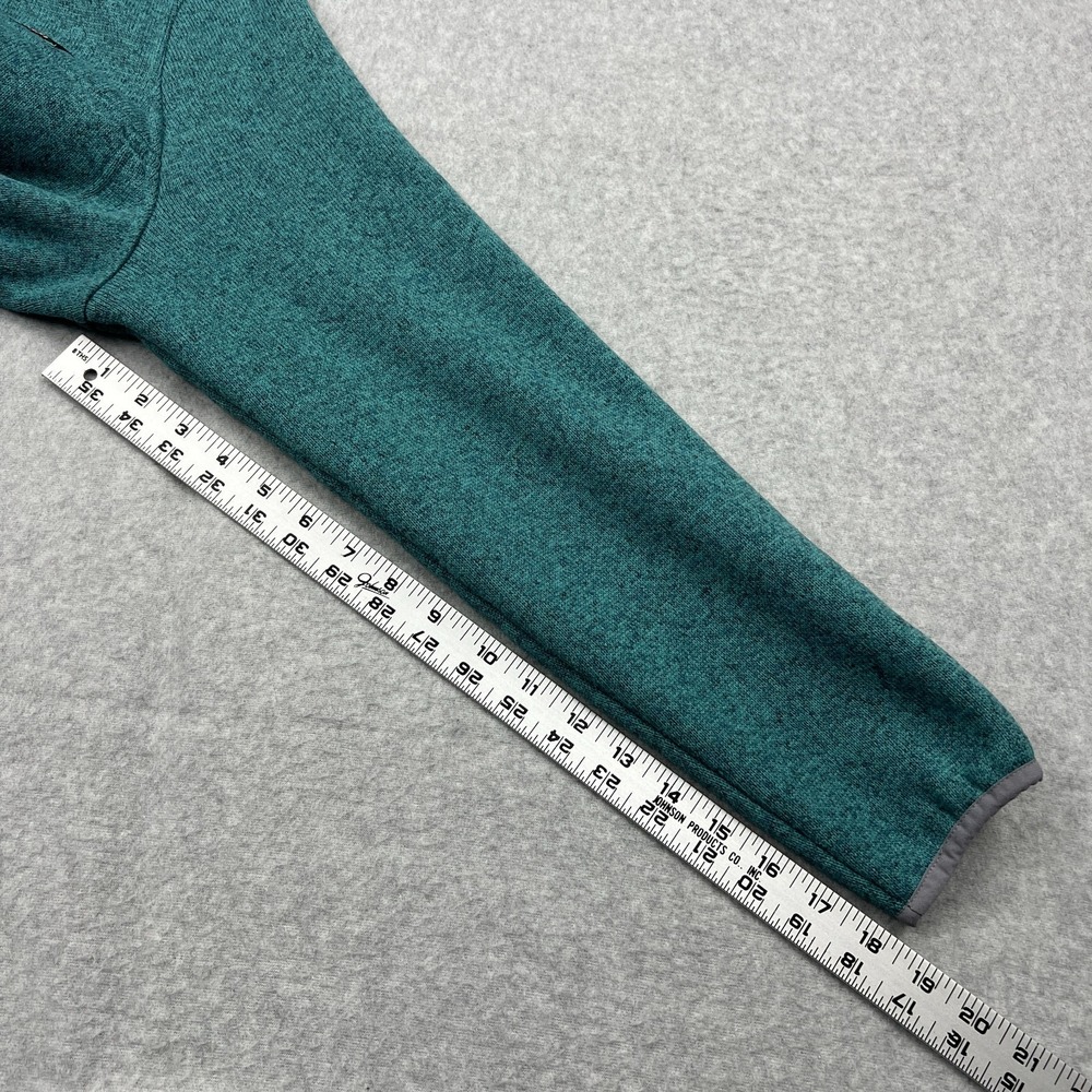 L.L.Bean Sweater Fleece Pullover Women's Large Teal 1/4 Snap Knit Logo Pullover‎ - Picture 6 of 9